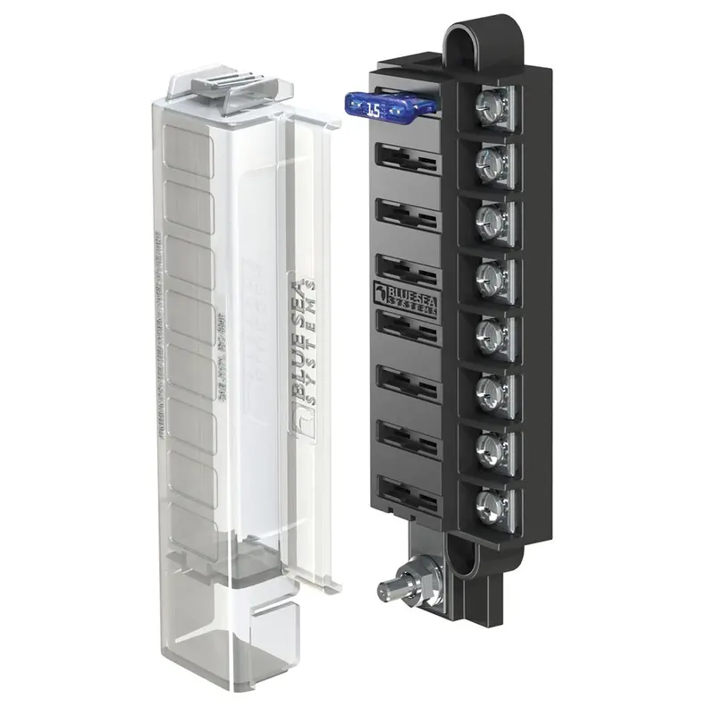 Blue Sea 5046 St Blade Compact Fuse Blocks - 8 Circuits W/Cover [5046] 1