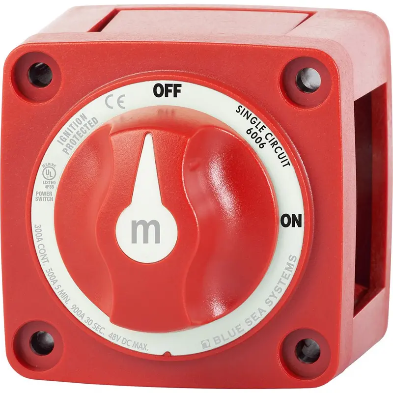Blue Sea 6006 M-Series (Mini) Battery Switch Single Circuit On/Off Red [6006] 1