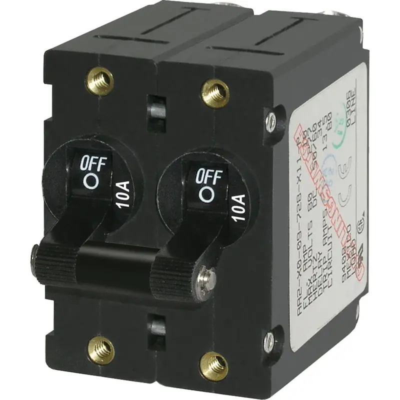 Blue Sea 7232 A-Series Double Pole Toggle - 10A - Black [7232] 1