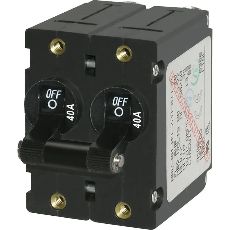 Blue Sea 7239 A-Series Double Pole Toggle - 40A - Black [7239] 1