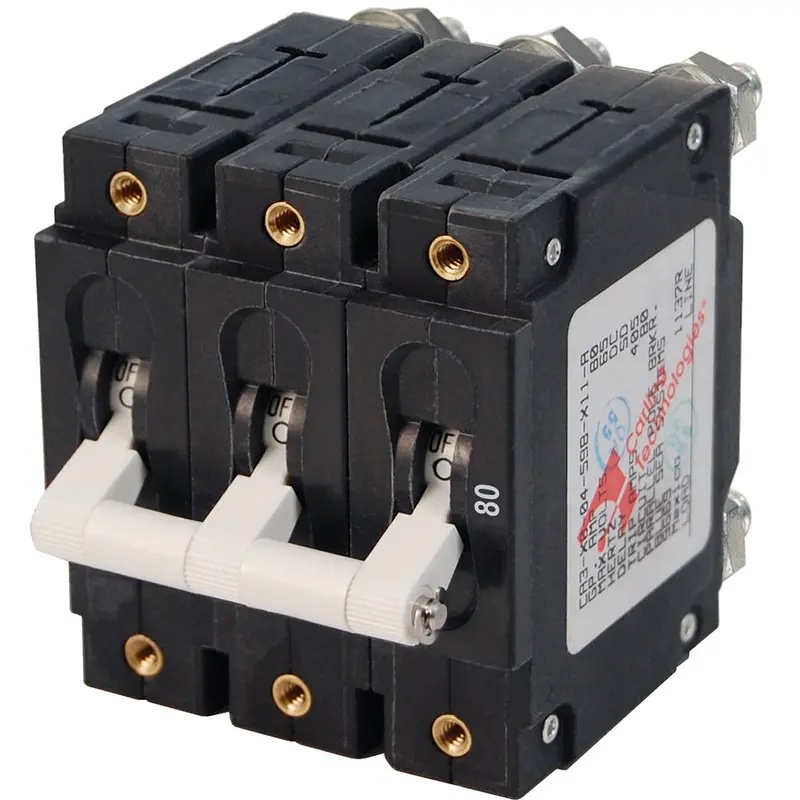 Blue Sea 7289 C-Series Triple Pole Circuit Breaker - 80A [7289] 1