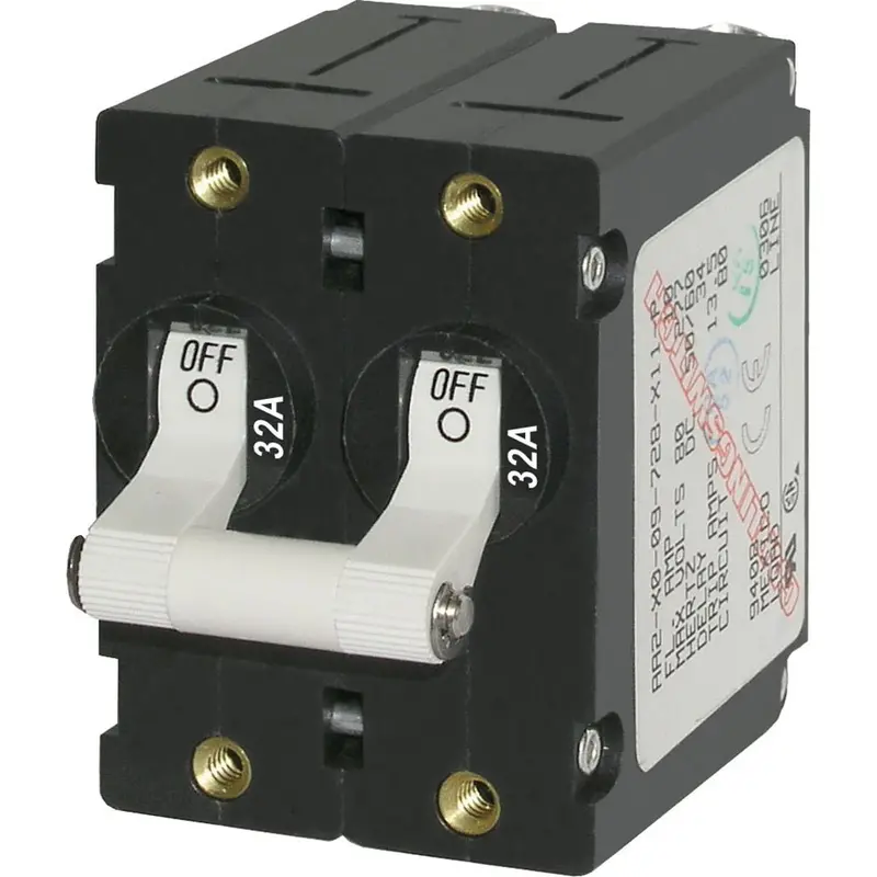 Blue Sea 7295 A-Series Double Pole Toggle - 32A - White [7295] 1