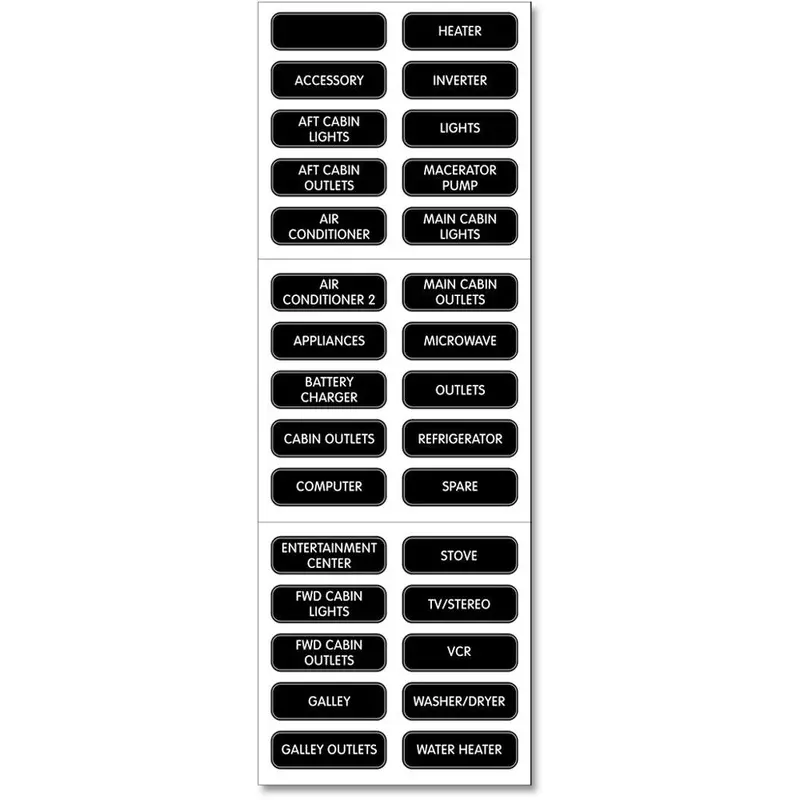 Blue Sea 8031 Ac Panel Basic 30 Label Set [8031] 1