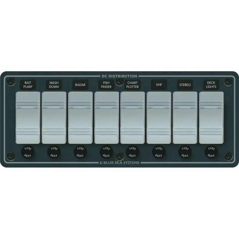 Blue Sea 8261 Waterproof Panel 8 Position - Slate Grey [8261] 1