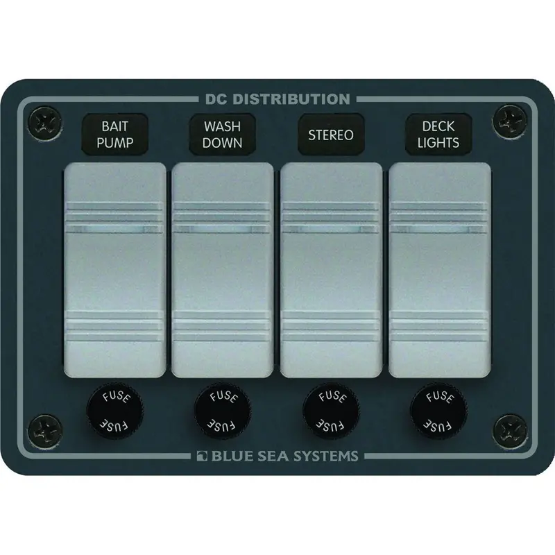 Blue Sea 8262 Waterproof Panel 4 Position - Slate Grey [8262] 1