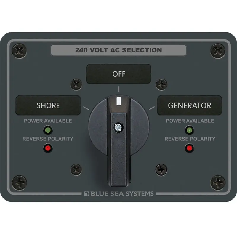Blue Sea 8363 Ac Rotary Switch Panel 65 Ampere 2 Positions + Off, 3 Pole [8363] 1