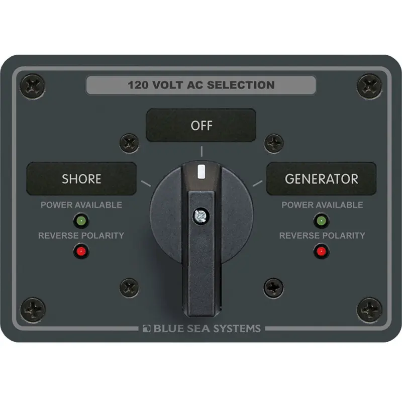 Blue Sea 8365 Ac Rotary Switch Panel 65 Ampere 2 Positions + Off, 2 Pole [8365] 1