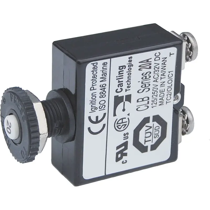 Blue Sea Push Button Reset Only Screw Terminal Circuit Breaker - 20 Amps [2134] 1