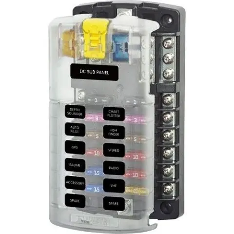 Blue Sea Systems  St Blade Fuse Block With Negative Bus - 12 Circuit 1