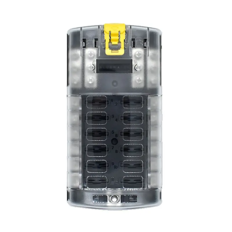 Bluewater 12 Position Fuse Block Atc W/Yellow Slide [3200-3003-012] 1