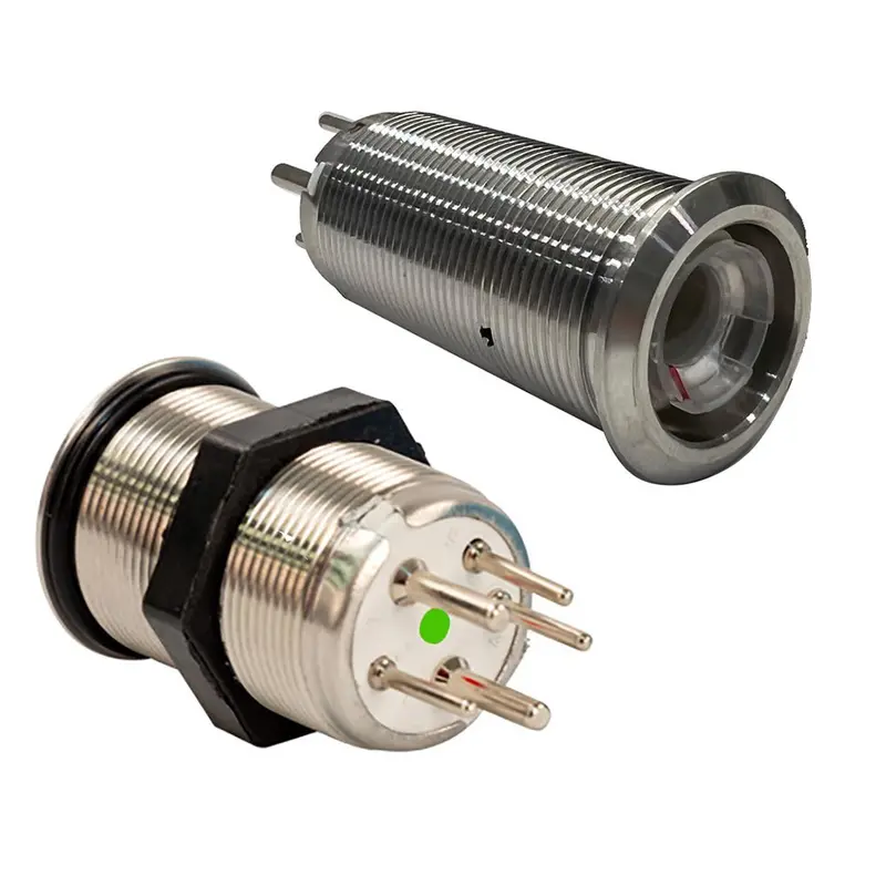 Bluewater 22Mm Inrush Push Button Switch Momentary Off(On)(On) - Blue/Red/Green Led - Switch Body Only [9059-2123] 1