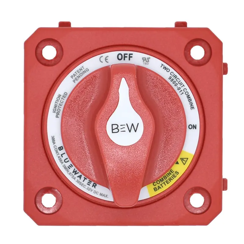 Bluewater Off/On Combine Battery Switch W/O Base - Panel Mount - Red [9800-011-10] 1
