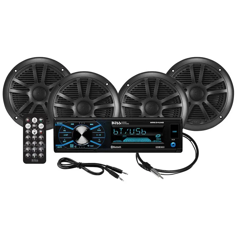 Boss Audio Mcbk634b.64 Kit W/Mr634uab, 4 Mr6b Speakers,  Mrant10 Antenna [Mcbk634b.64] 1