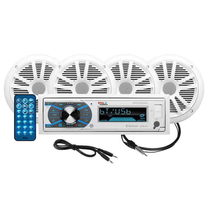 Boss Audio Mck632wb.64 Marine Stereo  2 Pairs Of 6.5" Speaker Kit - White [Mck632wb.64] 1