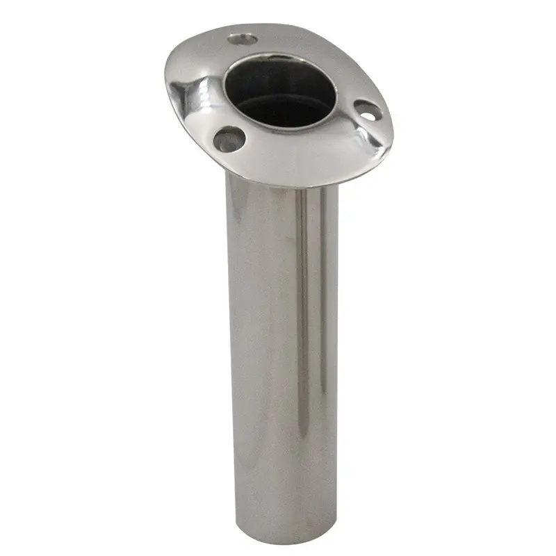 C.E. Smith 70 Series Standard Flush Mount Rod Holder - 15 Degree - Stainless Steel - Gimbal Bar Bottom - Black Liner [536710] 1