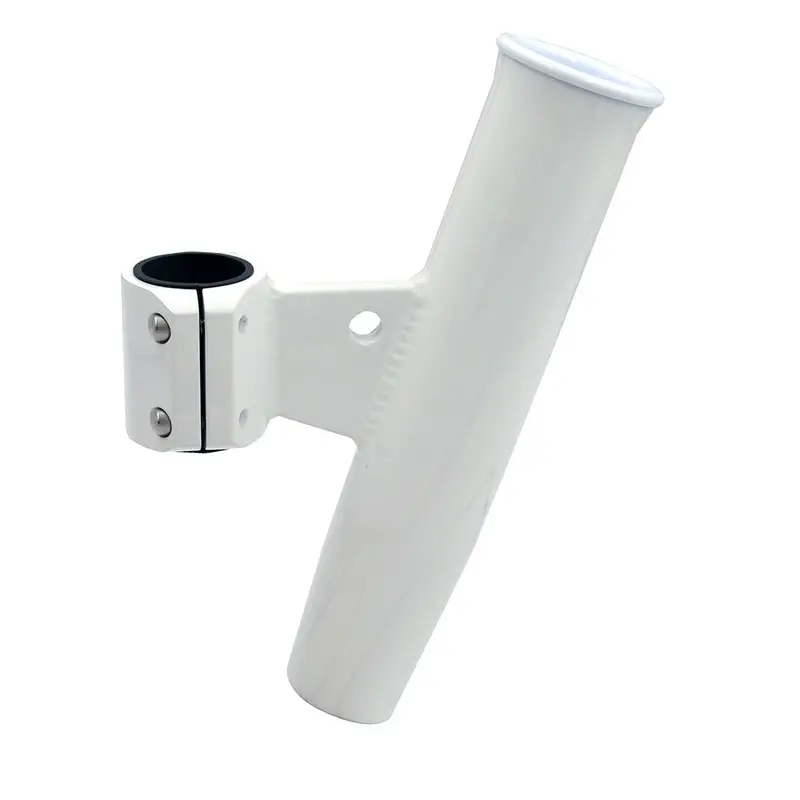 C.E. Smith Aluminum Vertical Clamp-On Rod Holder 1-2/3" Od White Powdercoat W/Sleeve [53726] 1