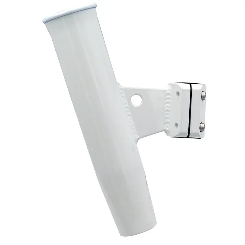 C.E. Smith Aluminum Vertical Clamp-On Rod Holder 1-5/16" Od White Powdercoat W/Sleeve [53716] 1