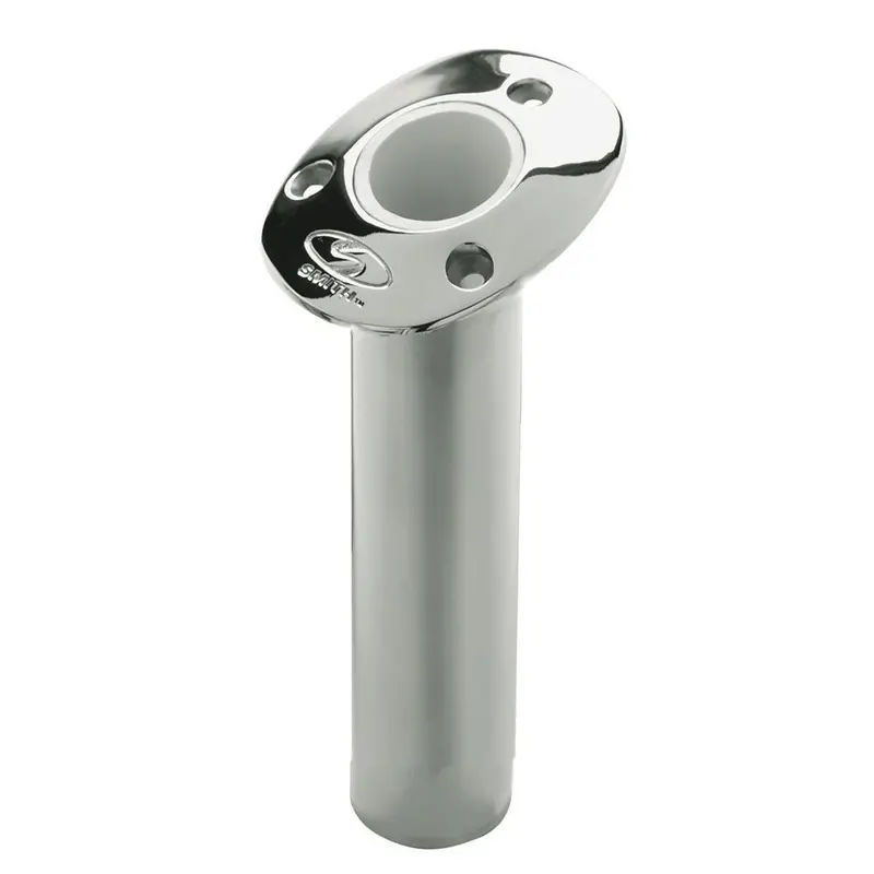 C.E. Smith Flush Mount Rod Holder - 15 Degree  9" Depth - Stainless Steel - Cast Gimbal - White Vinyl Liner [53671Ca] 1