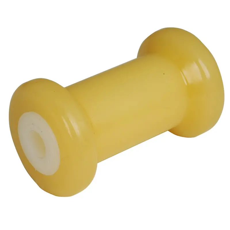 C.E. Smith Spool Roller 5" - 5/8" Id - Gold Tpr W/Bushing White Solid [29712] 1