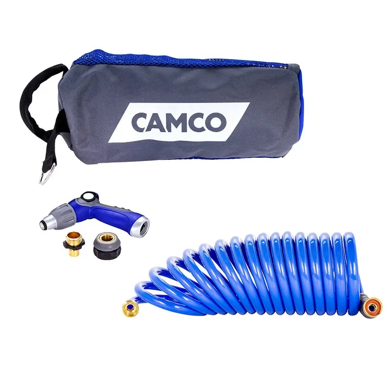Camco 20 Coiled Hose  Spray Nozzle Kit [41980] 1