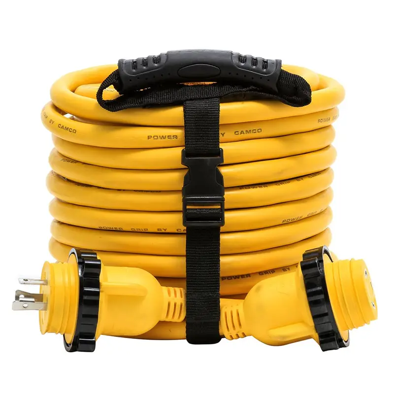 Camco 30 Amp Power Grip Marine Extension Cord - 50 M-Locking/F-Locking Adapter [55613] 1