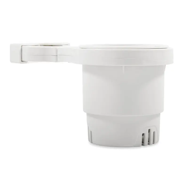 Camco Clamp-On Rail Mounted Cup Holder - Small For Up To 1-1/4" Rail - White  [53086] 1