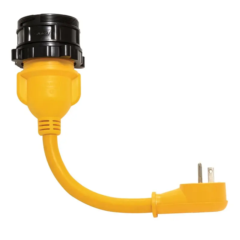 Camco Powergrip Locking Adapter - 15A/125V Male To 30A/125V Female Locking [55635] 1