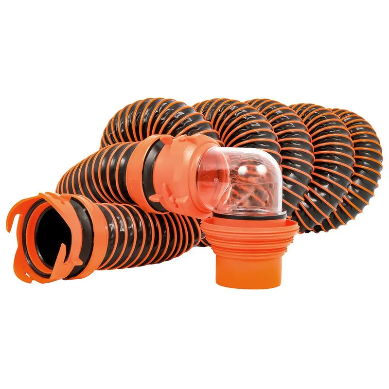 Camco Rhinoextreme 15 Sewer Hose Kit W/ Swivel Fitting 4 In 1 Elbow Caps [39859] 1