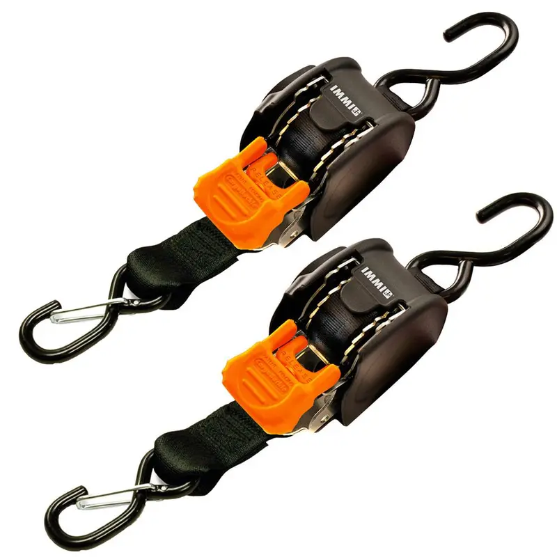 Cargobuckle Mini G3 Retractable Tie-Down W/ Dual S-Hooks 1" X 72" - Pair [F111640] 1