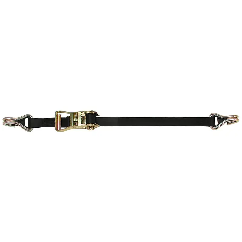 Cargobuckle Ratchet Strap Tie-Down W/Double J-Hooks  Keeper - 1" X 12 [F14060] 1