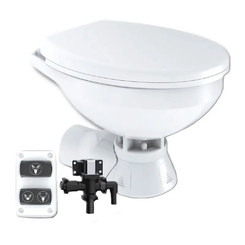 Commodore Quiet Flush Electric Toilet - Rear Macerator W/Solenoid Valve - Regular Size [Cm3rmt] 1