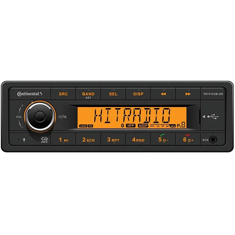 Continental Stereo W/Am/Fm/Bt/Usb - Harness Included - 12V [Tr7412ub-Ork] 1