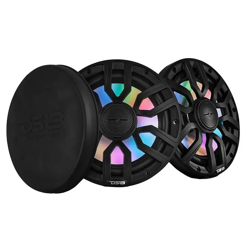 Ds18 8" 2-Way Coaxial Marine Speakers W/Digital Led Lights  Bullet Tweeter - Black - 175W, 4-Ohm [Nxl-Iq8/Bk] 1