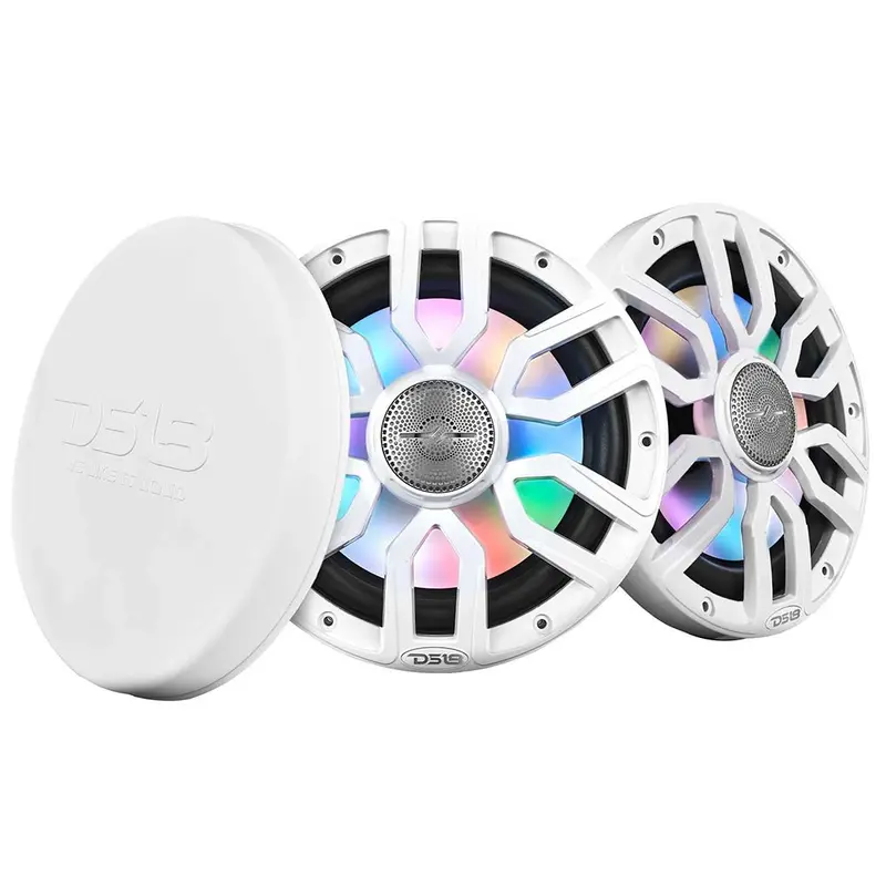 Ds18 8" 2-Way Coaxial Marine Speakers W/Digital Led Lights  Bullet Tweeter - White - 175W, 4-Ohm [Nxl-Iq8/Wh] 1