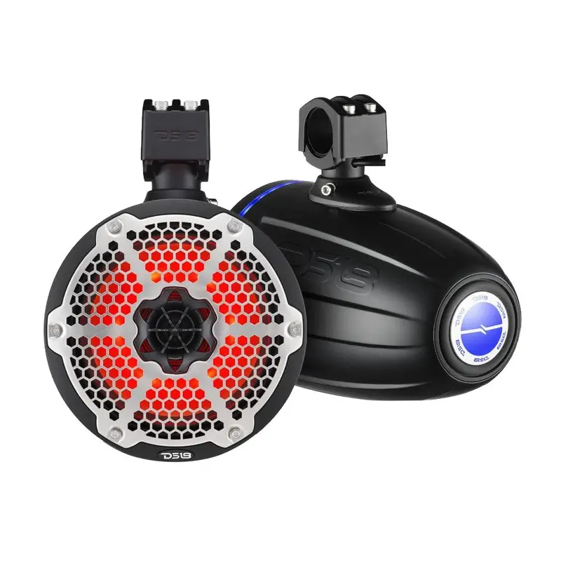 Ds18 8" Neodymium Marine Towers W/Built-In Passive Radiator, 1" Driver  Rgb Led Light - Black [Nxl-X8tpneo/Bk] 1