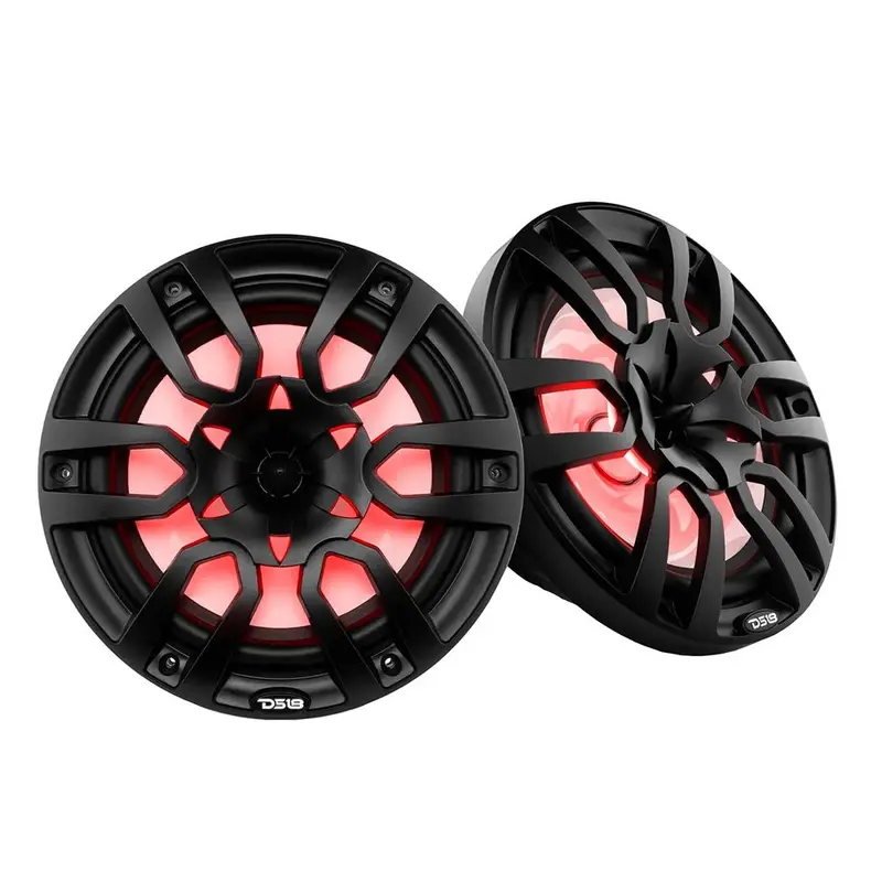 Ds18 Hydro 10" 2-Way Marine Speakers W/Bullet Tweeters  Integrated Rgb Led Lights - Black [Nxl-10/Bk] 1
