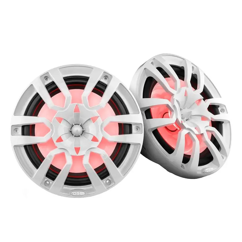 Ds18 Hydro 10" 2-Way Marine Speakers W/Bullet Tweeters  Integrated Rgb Led Lights - White [Nxl-10/Wh] 1