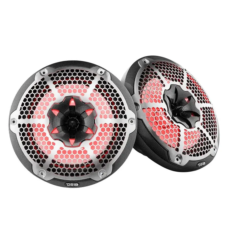 Ds18 Hydro 10" 2-Way Speakers W/Bullet Tweeter  Integrated Rgb Led Lights - Carbon Fiber [Cf-10M] 1
