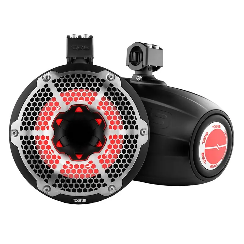 Ds18 Hydro 10" Neodymium Marine Towers W/Built-In Passive Radiator, 1" Driver  Rgb Led Lights - 900W - Black [Nxl-X10tpneo/Bk] 1