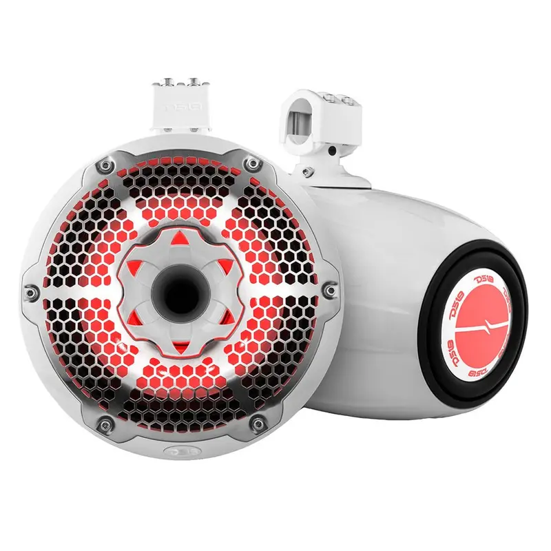 Ds18 Hydro 10" Neodymium Marine Towers W/Built-In Passive Radiator, 1" Driver  Rgb Led Lights - 900W - White [Nxl-X10tpneo/Wh] 1