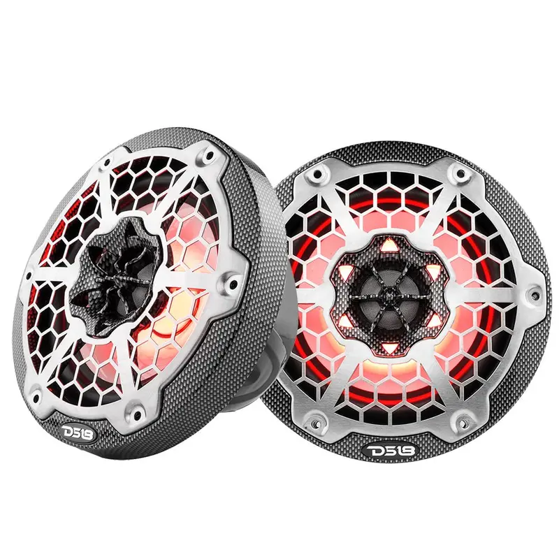 Ds18 Hydro 6.5" 2-Way Marine Speakers W/Rgb Led Lights 300W - Black Carbon Fiber [Cf-65] 1
