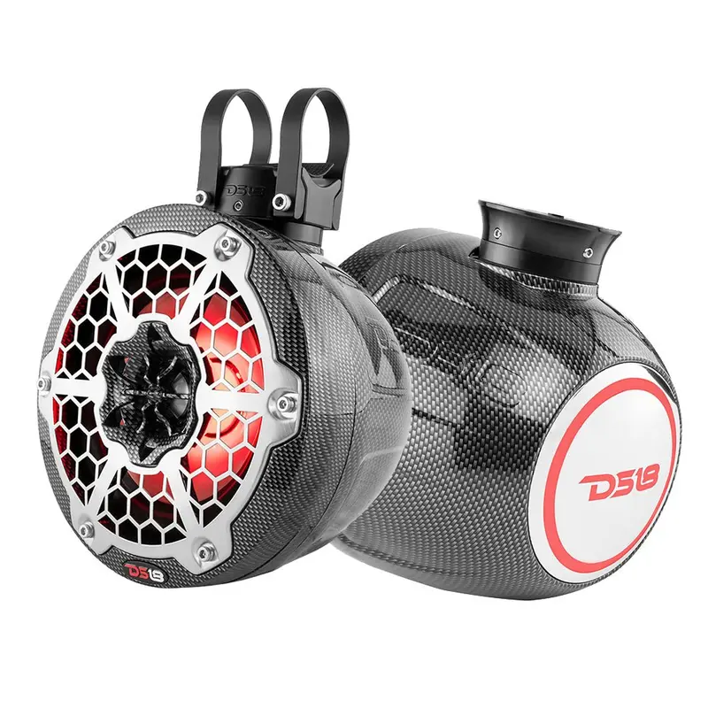 Ds18 Hydro 6.5" Compact Wakeboard Pod Tower Speaker W/Rgb Led Lights - 375W - Black Carbon Fiber [Cf-Ps6] 1