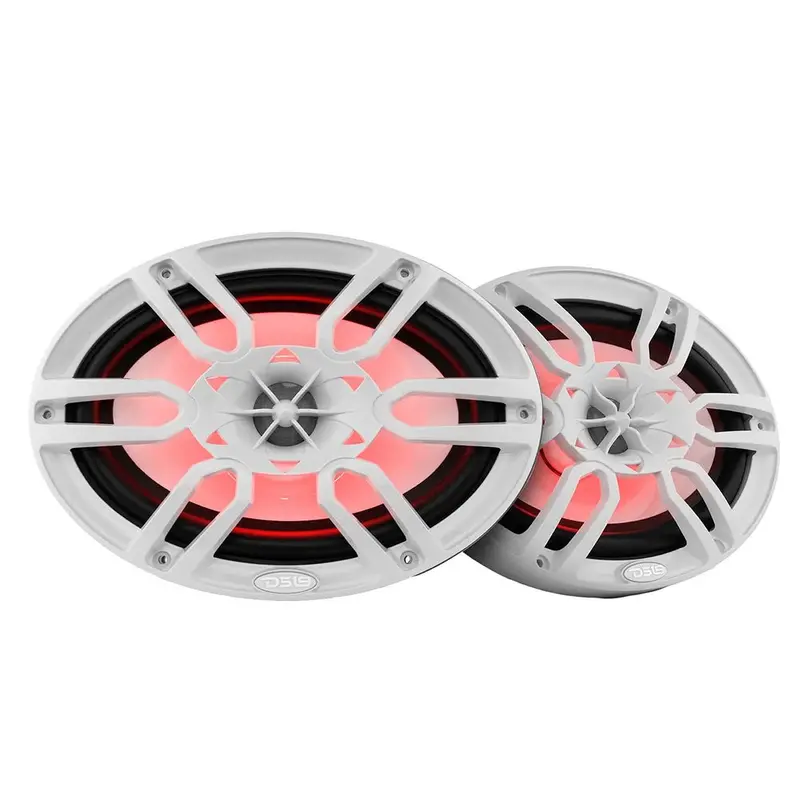 Ds18 Hydro 6 X 9" 2-Way Marine Speakers W/Integrated Rgb Led Lights - 375W - White [Nxl-69/Wh] 1