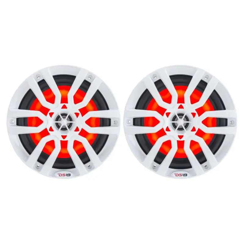 Ds18 Hydro 8" 2-Way Marine Speakers W/Rgb Led Lights 375W - White [Nxl-8] 1