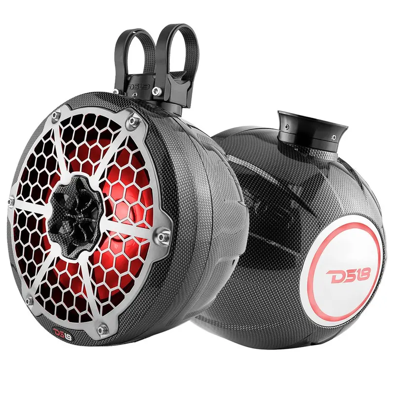 Ds18 Hydro 8" Compact Wakeboard Pod Tower W/Rgb Light - 375W - Black Carbon Fiber [Cf-Ps8] 1