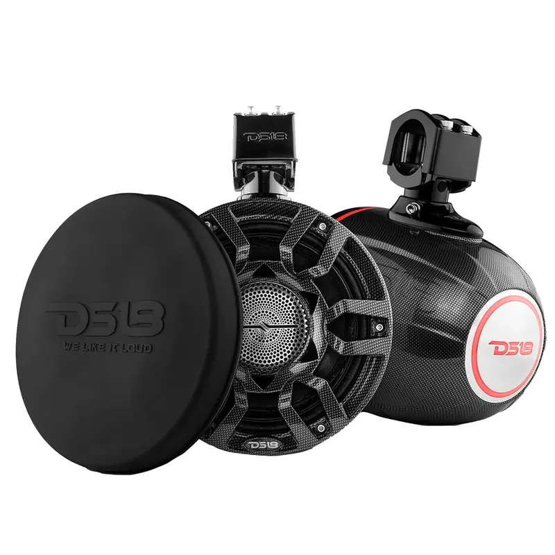 Ds18 Hydro 8" Marine Tower Speakers W/Rgb Led Lights  Pro Audio Loudspeakers - Carbon Fiber [Cf-X8pro] 1