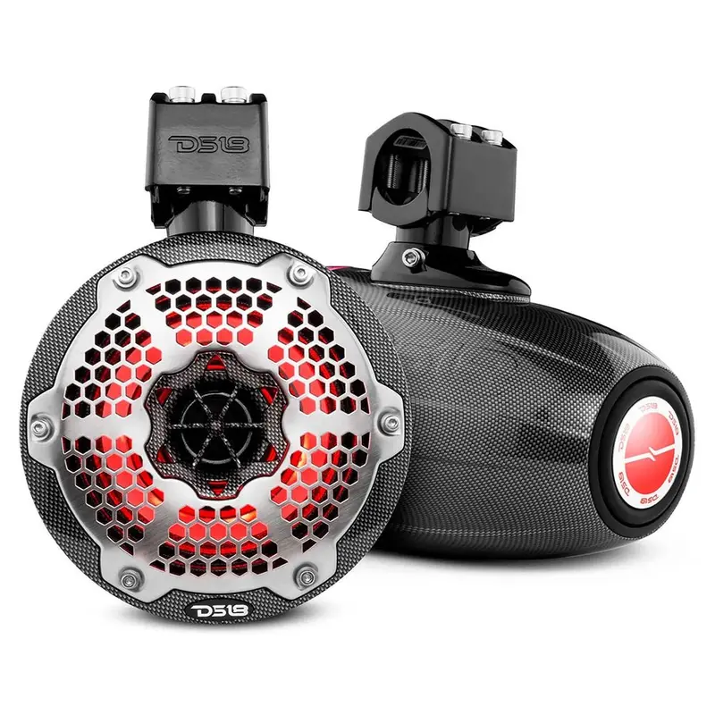Ds18 X Series Hydro 6.5" 2-Way Wakeboard Pod Tower Speakers W/1.5" Compression Driver  Rgb Lights - 450W - Black [Cf-X6tpneo] 1