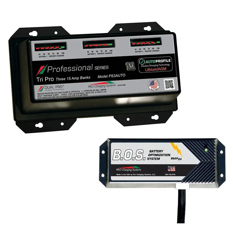 Dual Pro Ps3 Auto 3 Bank Battery Charger W/2 Bank B.O.S. [Ps3auto/Bos12v2] 1