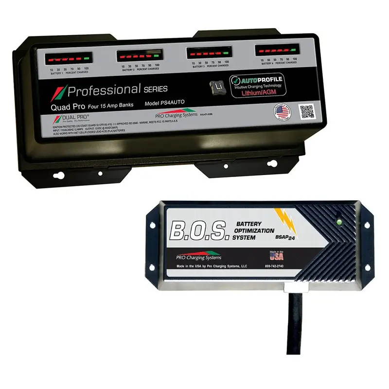 Dual Pro Ps4 Auto 4 Bank Battery Charger W/2 Bank B.O.S. [Ps4auto/Bos12v2] 1