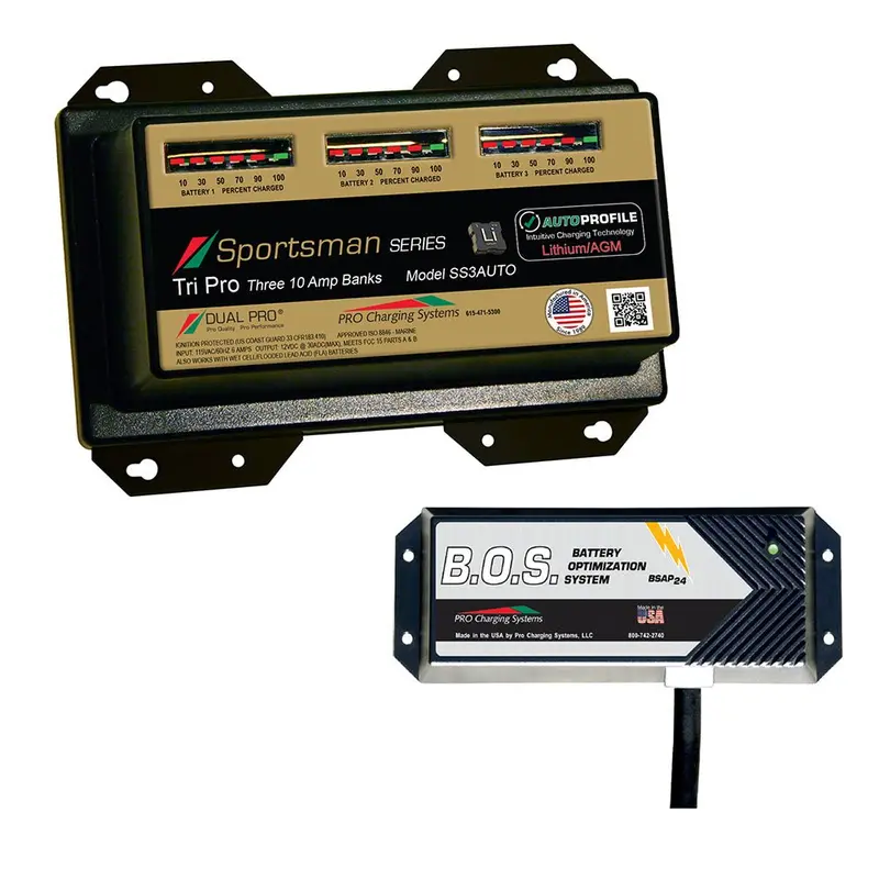 Dual Pro Ss3 Auto 3 Bank Battery Charger W/2 Bank B.O.S. [Ss3auto/Bos12v2] 1